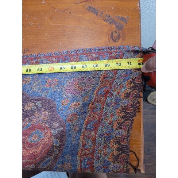 Multicolor paisley Pashmina/ Silk Shawl Scarf Size L - Picture 6 of 7